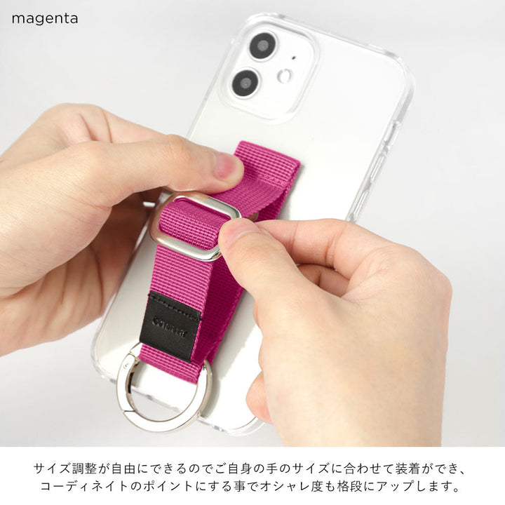 クリアケース ナイロン バックルベルト付き 背面ケース（貼り付けタイプ）iPhoneシリーズ