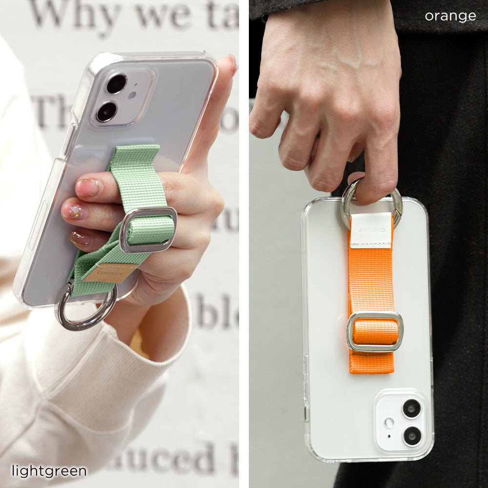 Clear case with nylon buckle belt, rear case (adhesive type) for AQUOS series