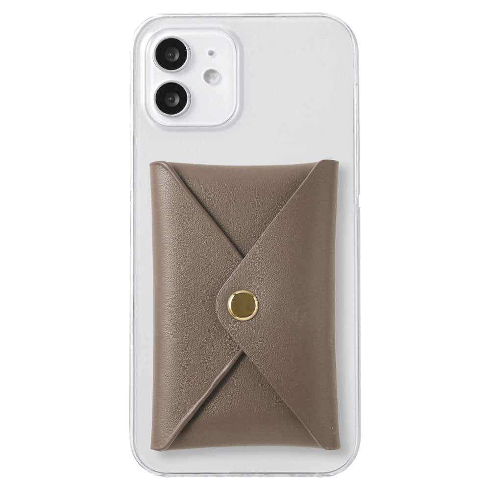 Clear case genuine leather Italian smooth leather with lid and pocket back case AQUOS series