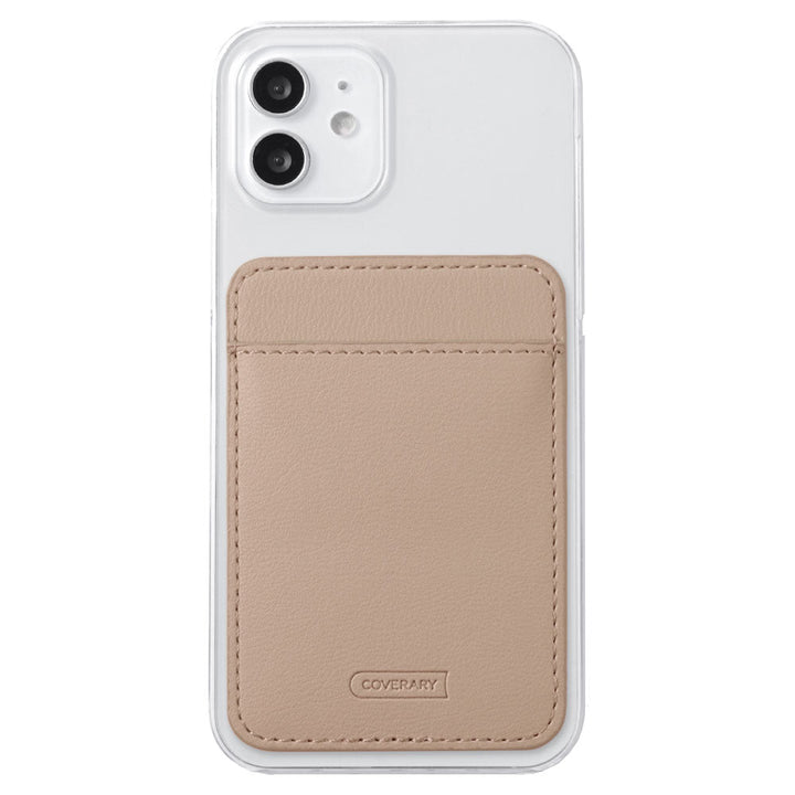 Coque transparente en cuir végan pastel doux avec poche pour cartes, orientation verticale ou horizontale, coque arrière pour la série iPhone