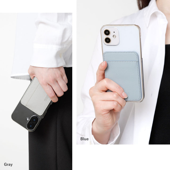 Coque transparente en cuir végan pastel doux avec poche pour cartes, orientation verticale ou horizontale, coque arrière pour la série iPhone