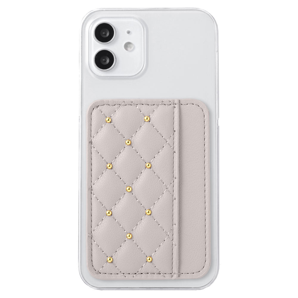 Clear case vegan leather matte smooth studs with selectable vertical/horizontal card pocket back case AQUOS series