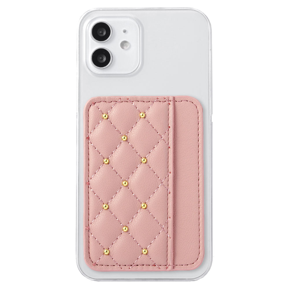 Clear case vegan leather matte smooth studs with selectable vertical/horizontal card pocket back case AQUOS series