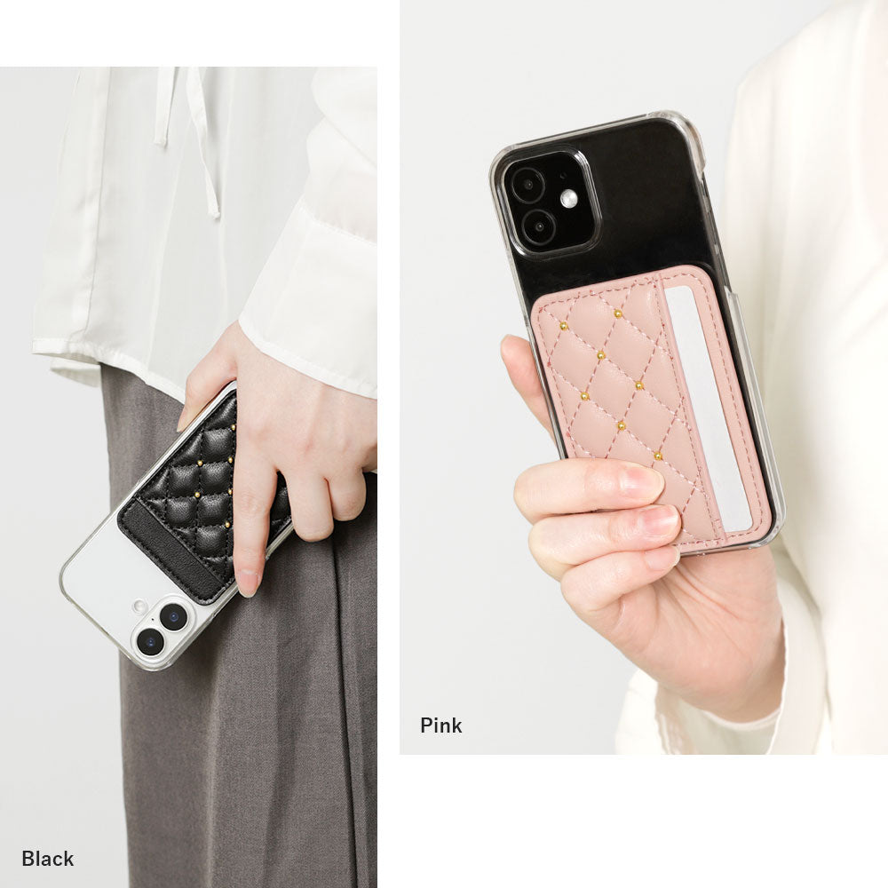 Étui transparent en cuir végan mat lisse avec clous, poche pour cartes verticale ou horizontale au choix, coque arrière pour la série Xperia