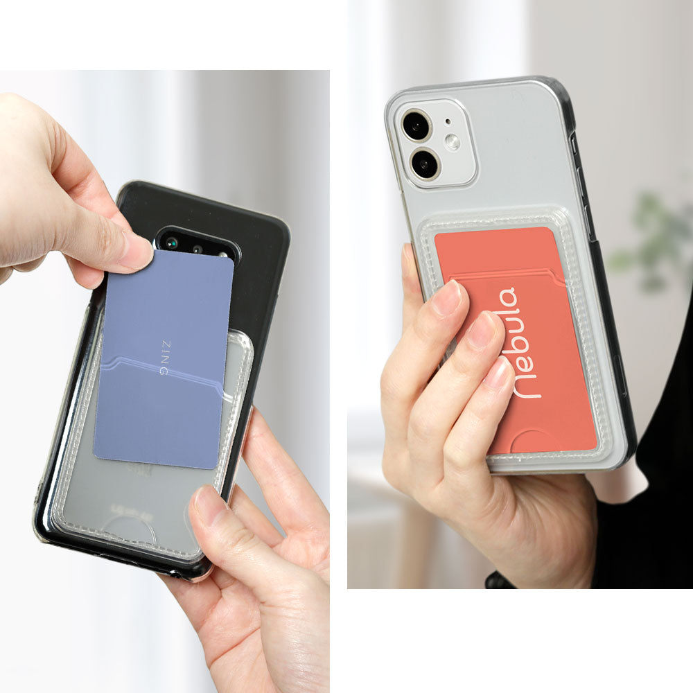 Clear case with card storage pocket, back case for Galaxy series