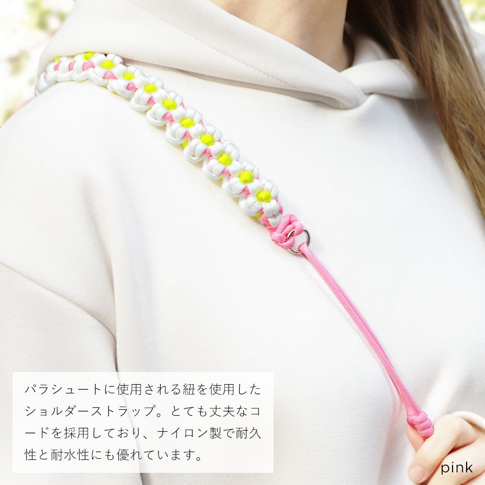 Clear case with shoulder strap, flower design, back case for AQUOS series