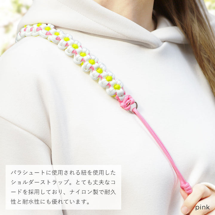 Clear case with shoulder strap, flower design, back case for AQUOS series