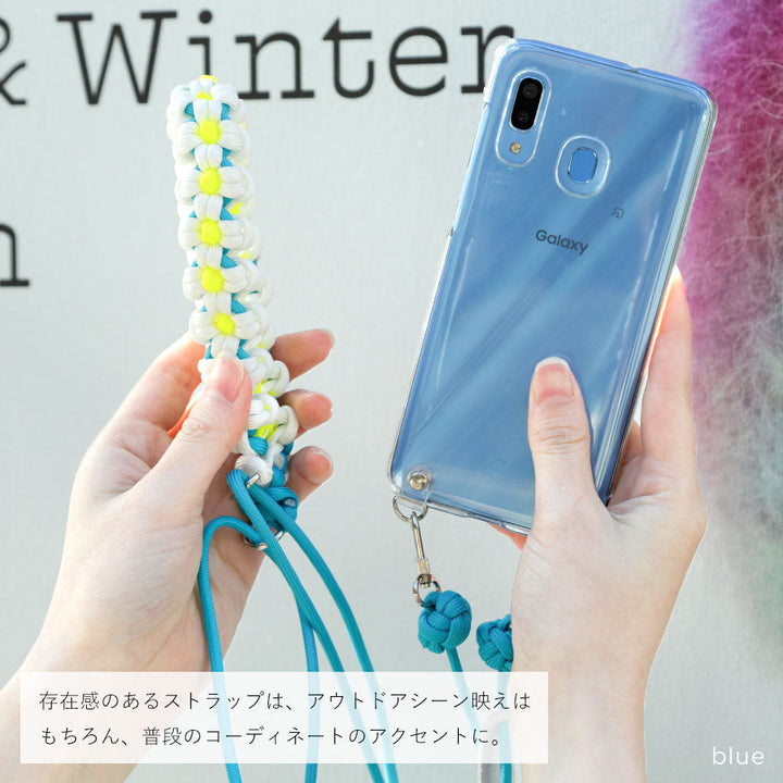 Clear case with shoulder strap, flower, back case for iPhone series