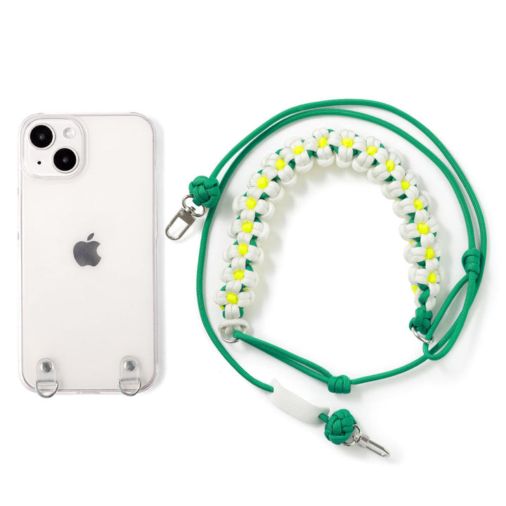 Coque transparente avec bandoulière, motif fleur, coque arrière pour la série Xperia