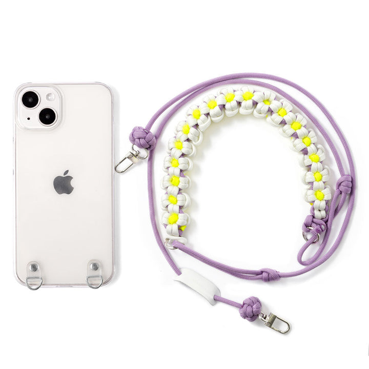 Étui transparent avec bandoulière, motif fleur, coque arrière pour la série Google Pixel