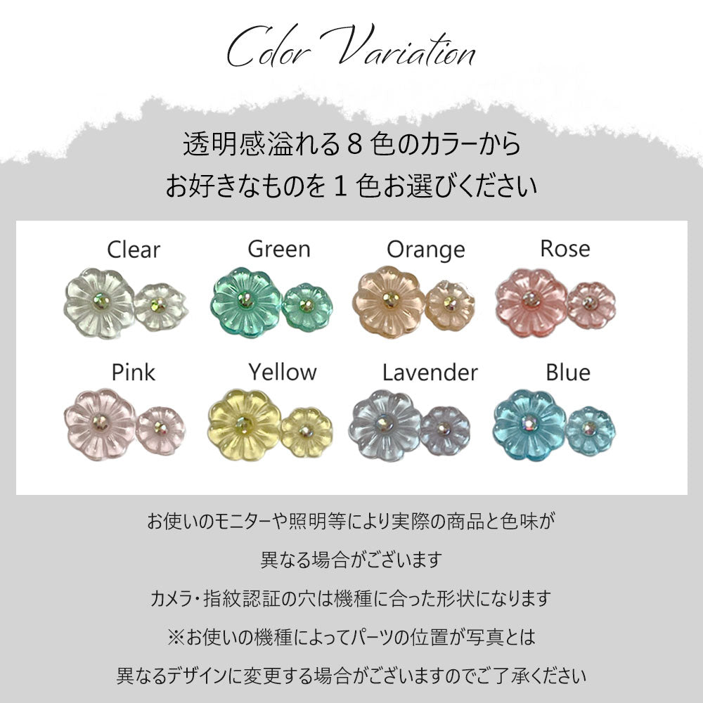 クリアケース レジン フラワー×ワイヤーデザイン 背面ケース Xperiaシリーズ