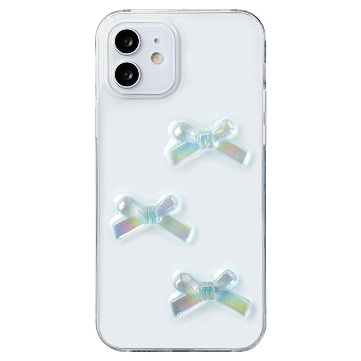 クリアケース レジン リボンデコ 背面ケース