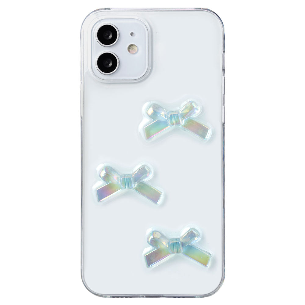 Coque transparente Résine Décoration ruban Coque arrière Série iPhone