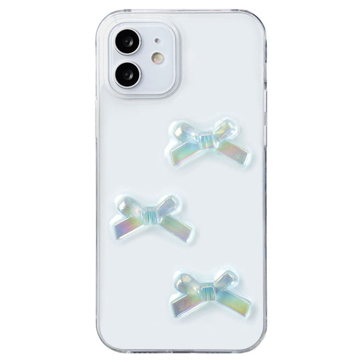 Coque transparente Résine Décoration ruban Coque arrière Série iPhone