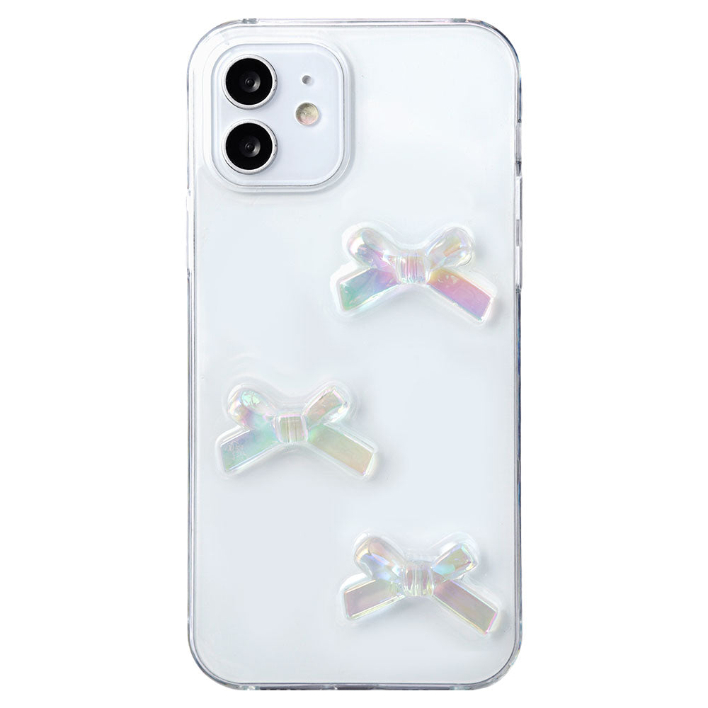 Coque transparente Résine Décoration ruban Coque arrière Série iPhone