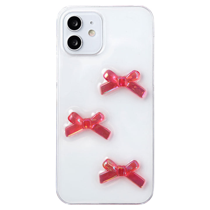 Coque transparente Résine Décoration ruban Coque arrière Série iPhone