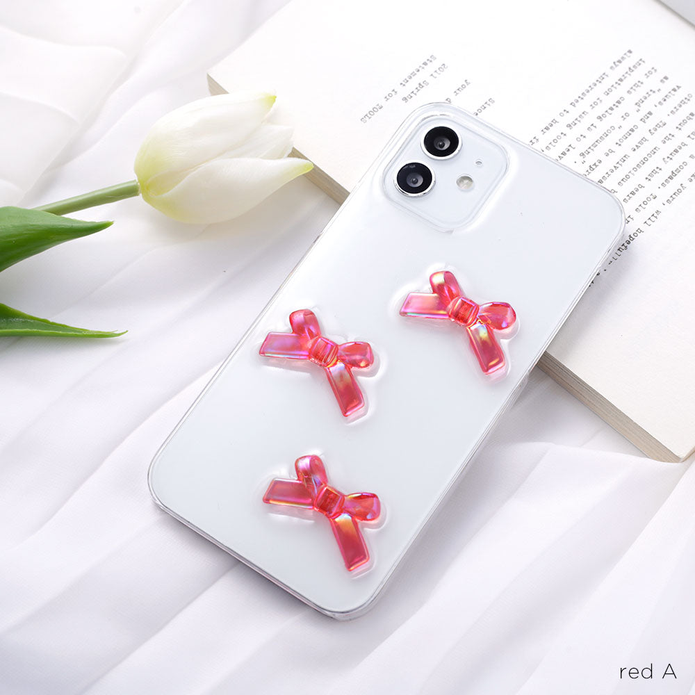 Coque transparente Résine Décoration ruban Coque arrière Série iPhone