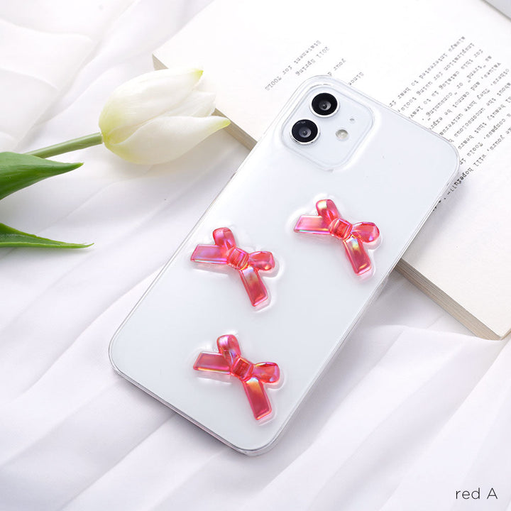 Coque transparente Résine Décoration ruban Coque arrière Série iPhone