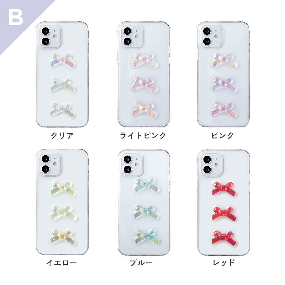 クリアケース レジン リボンデコ 背面ケース Xperiaシリーズ