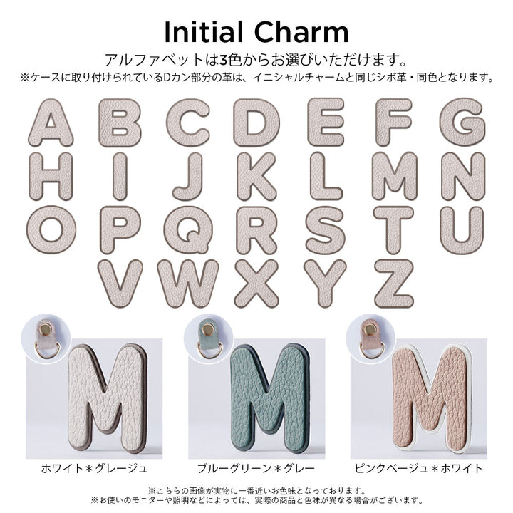 Clear Case Genuine Leather Italian Shrink Leather BIG Layer Initial Charm Back Case