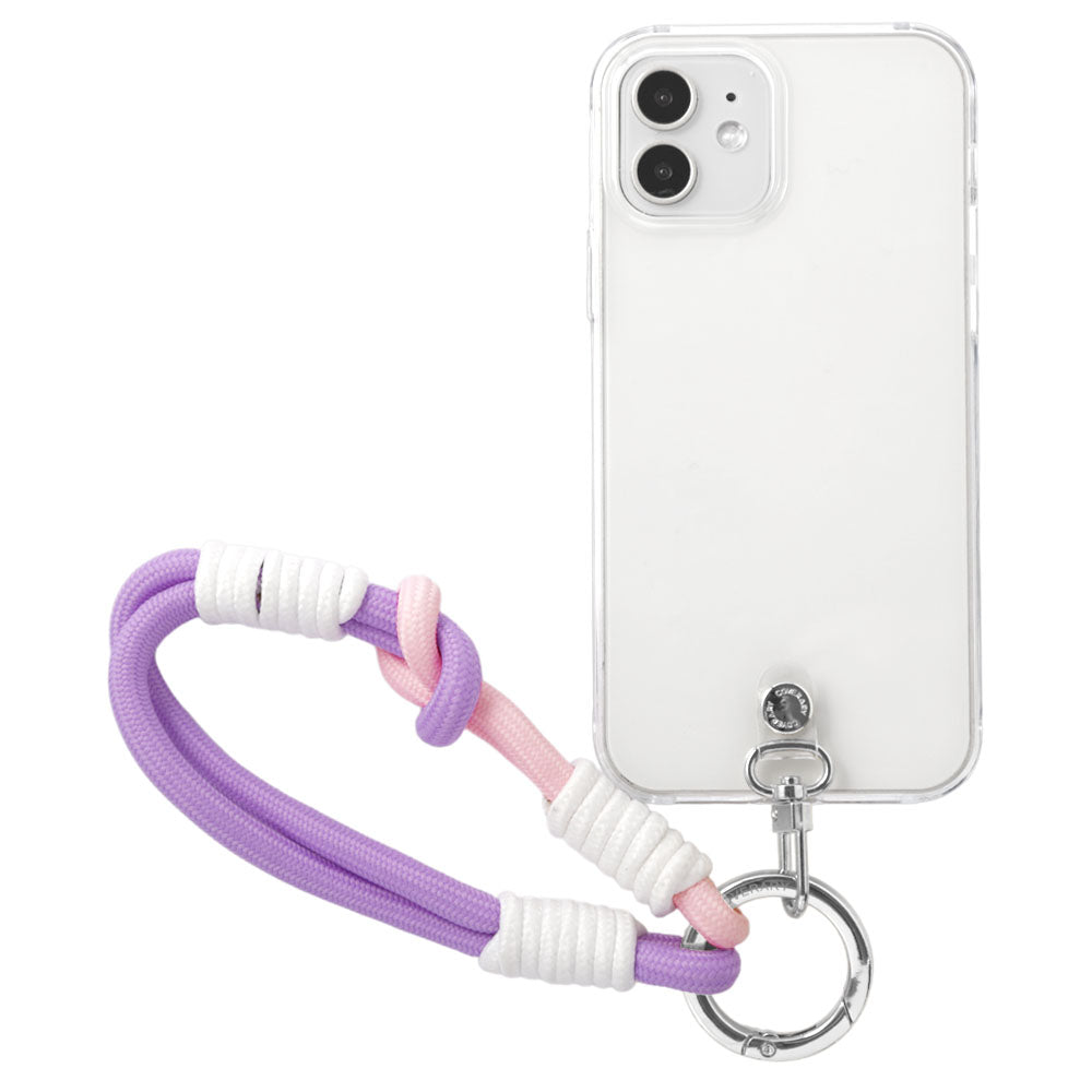 クリアケース カラフルハンドストラップ付き 背面ケース iPhoneシリーズ