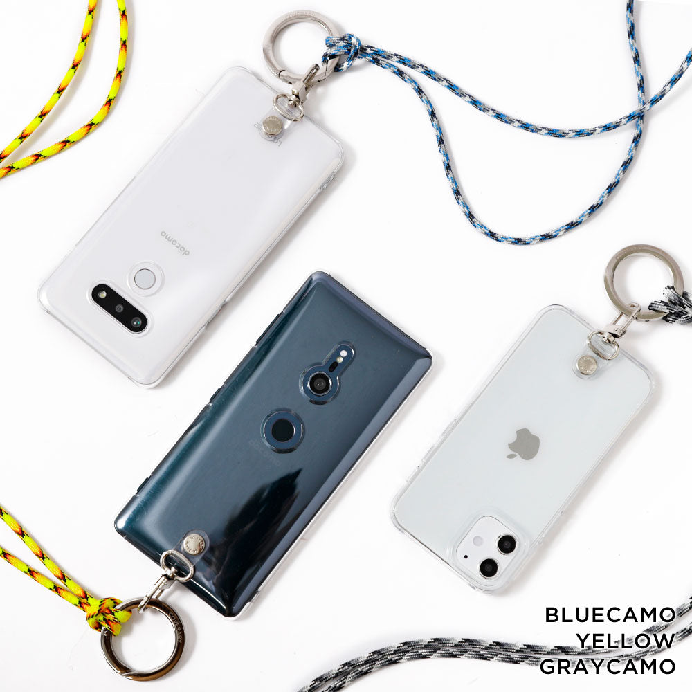 Clear case with ring shoulder strap, back case for Galaxy series