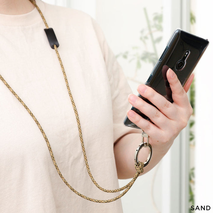 Clear case with ring shoulder strap, back case for AQUOS series