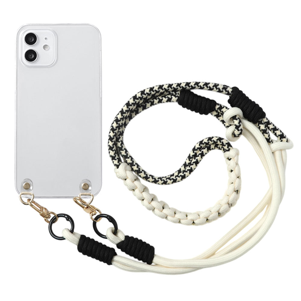 Clear case with colorful shoulder strap and back case