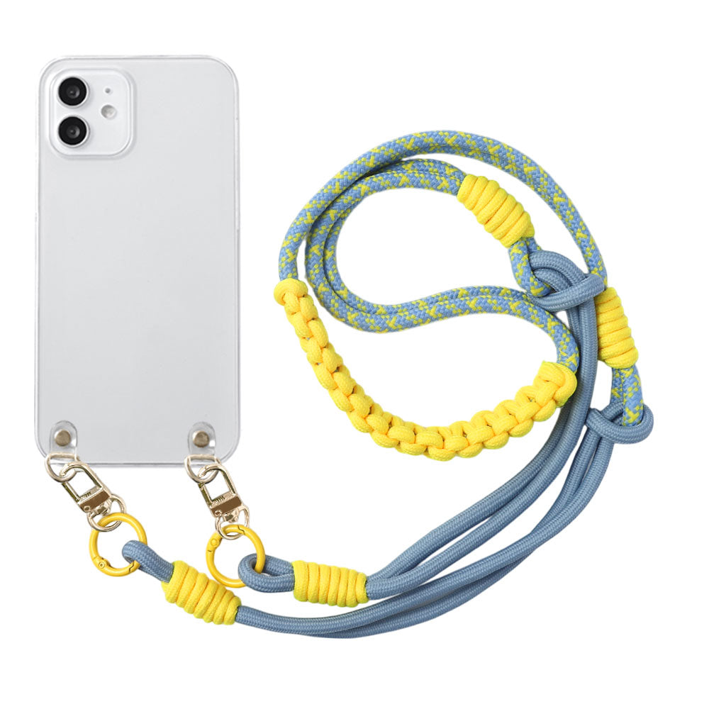 Clear case with colorful shoulder strap and back case