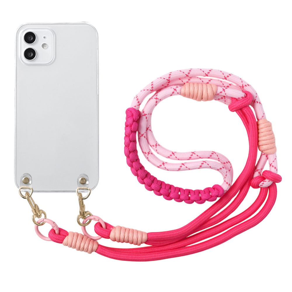 Clear case with colorful shoulder strap and back case