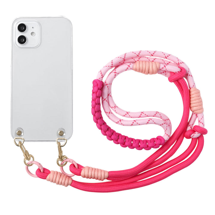 Clear case with colorful shoulder strap and back case