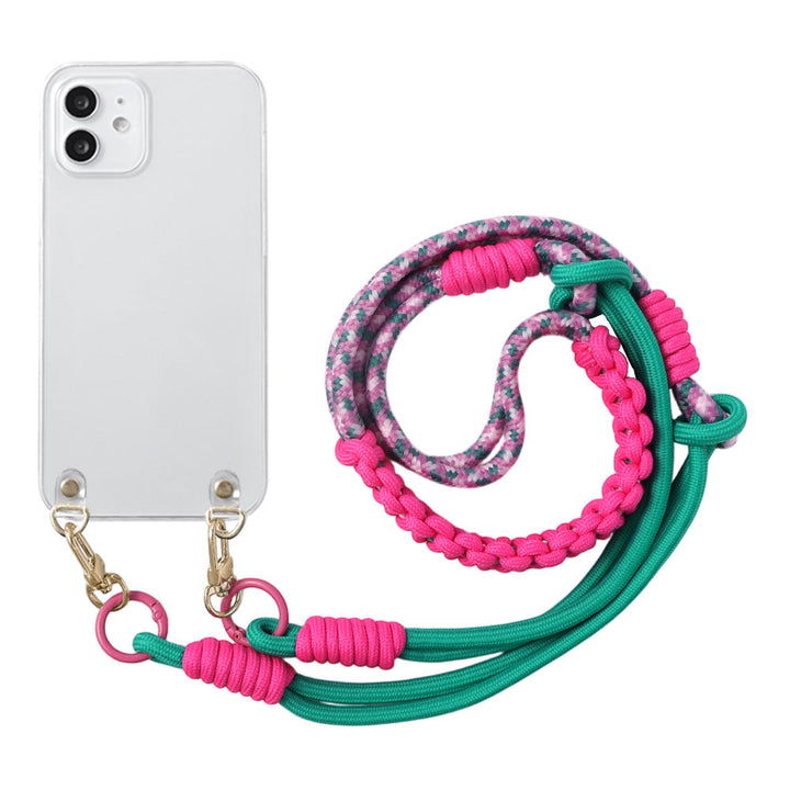 Clear case with colorful shoulder strap and back case