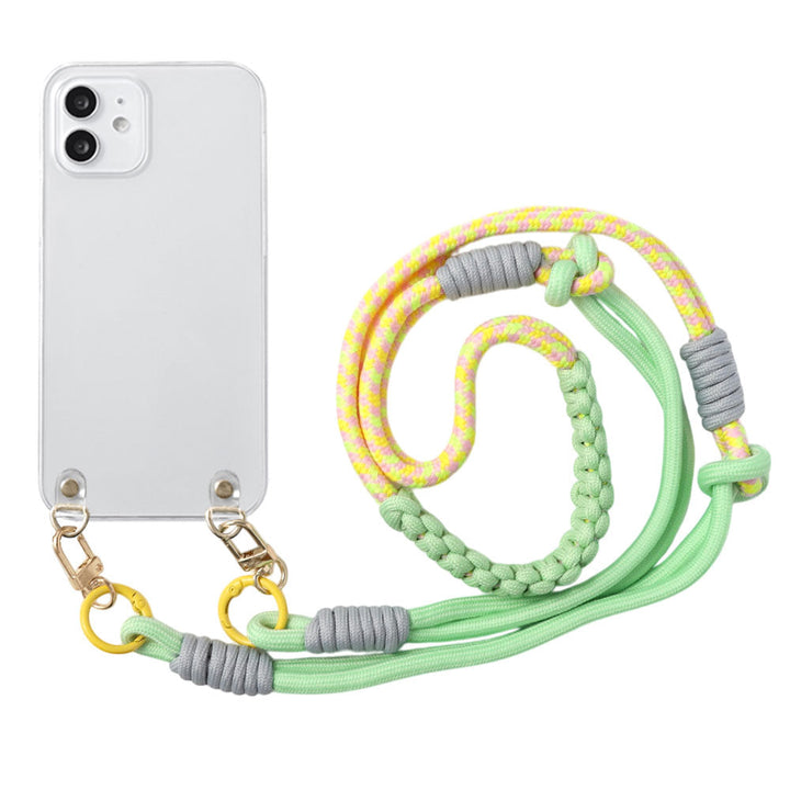 Clear case with colorful shoulder strap and back case