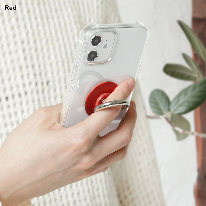 Coque transparente en cuir véritable cuir Tochigi avec anneau pour smartphone pour la série Galaxy