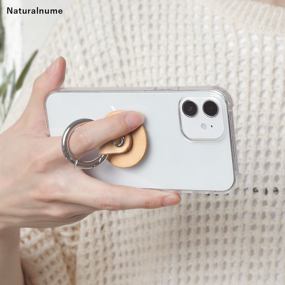 Clear case genuine leather Tochigi leather with smartphone ring back case Google Pixel series