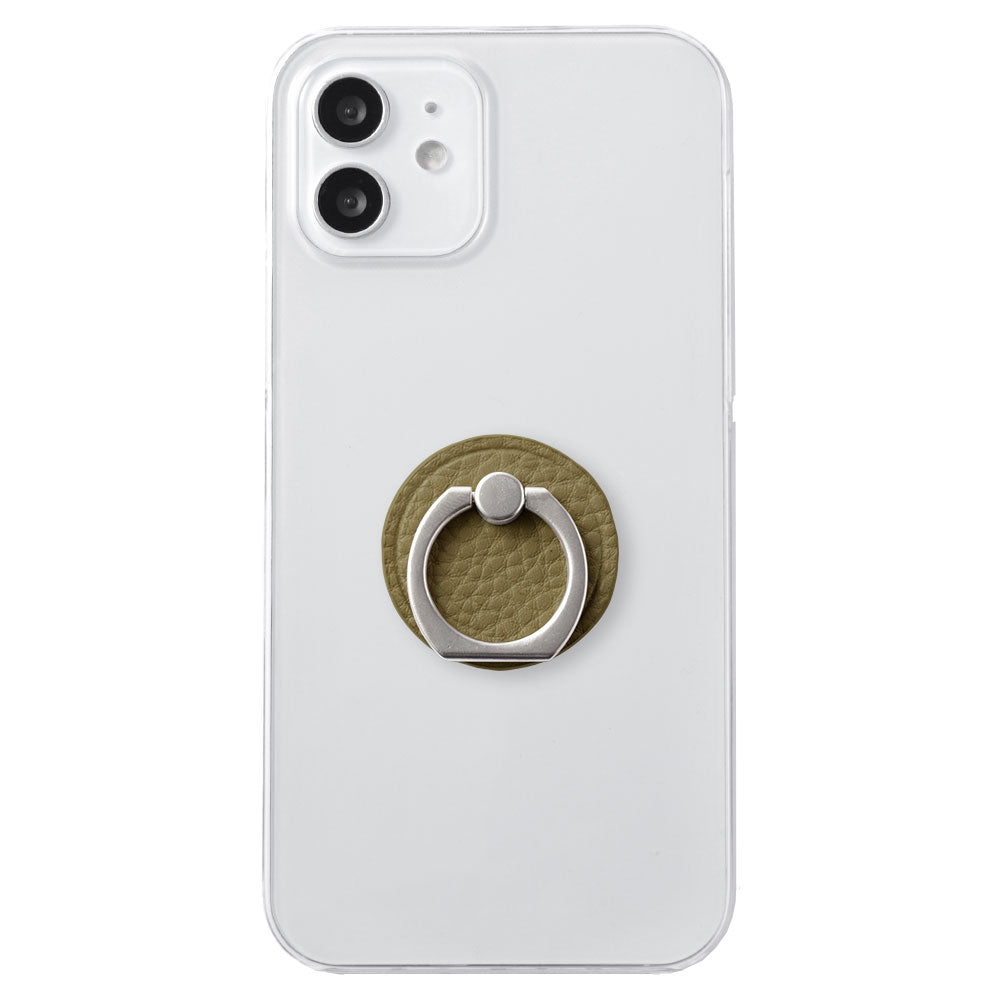 Coque transparente en cuir végan grainé couleur poussiéreuse avec anneau pour smartphone pour la série Google Pixel