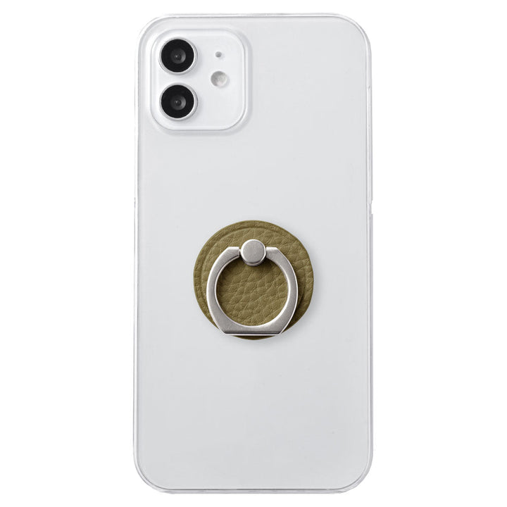 Coque transparente en cuir végan grainé couleur poussiéreuse avec anneau pour smartphone pour la série Google Pixel