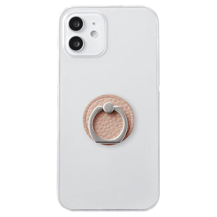 Clear case vegan leather embossed dusty color with smartphone ring back case AQUOS series