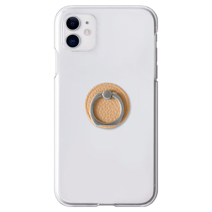 Clear Case Vegan Leather Embossed Smartphone Ring Attached Back Case AQUOS Series