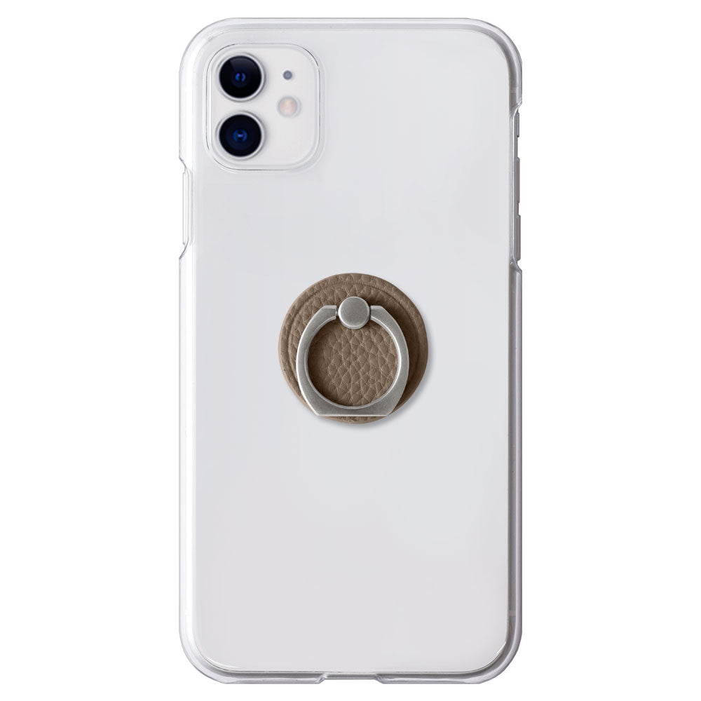 Clear Case Vegan Leather Grain Processing Smartphone Ring Attached Back Case Google Pixel Series