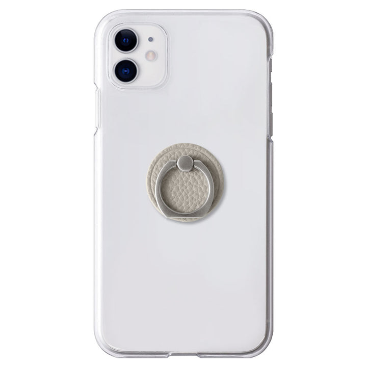 Clear Case Vegan Leather Grain Processing With Smartphone Ring Back Case Xperia Series