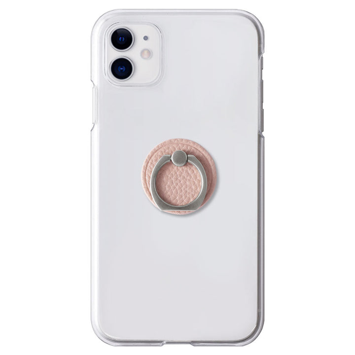 Clear Case Vegan Leather Grain Processing With Smartphone Ring Back Case Xperia Series