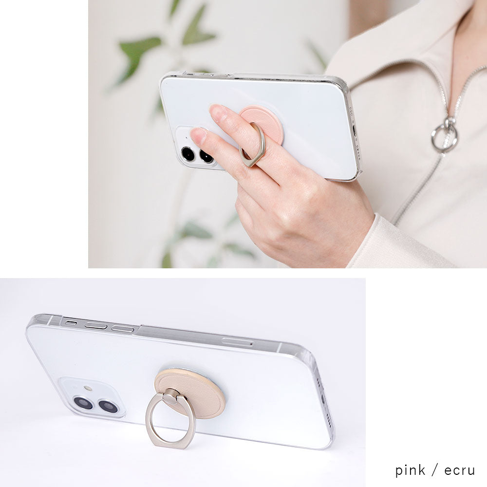 Clear Case Vegan Leather Smooth Fabric Muted Color With Smartphone Ring Back Case Google Pixel Series