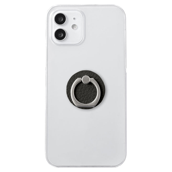 Clear Case Genuine Leather 32 Colors Italian Shrink Leather With Smartphone Ring Back Case