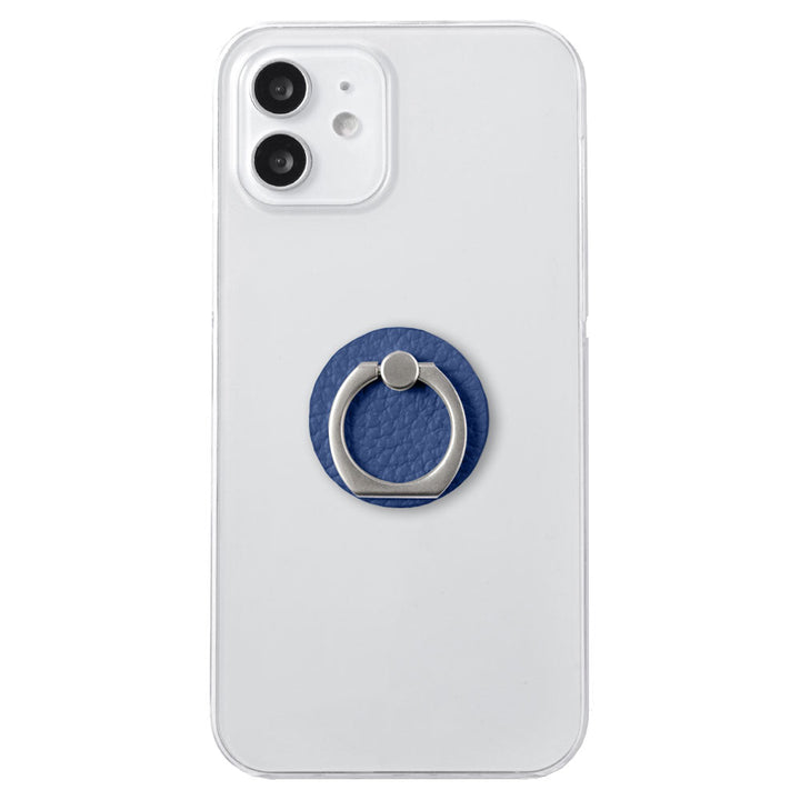 Clear Case Genuine Leather 32 Colors Italian Shrink Leather With Smartphone Ring Back Case