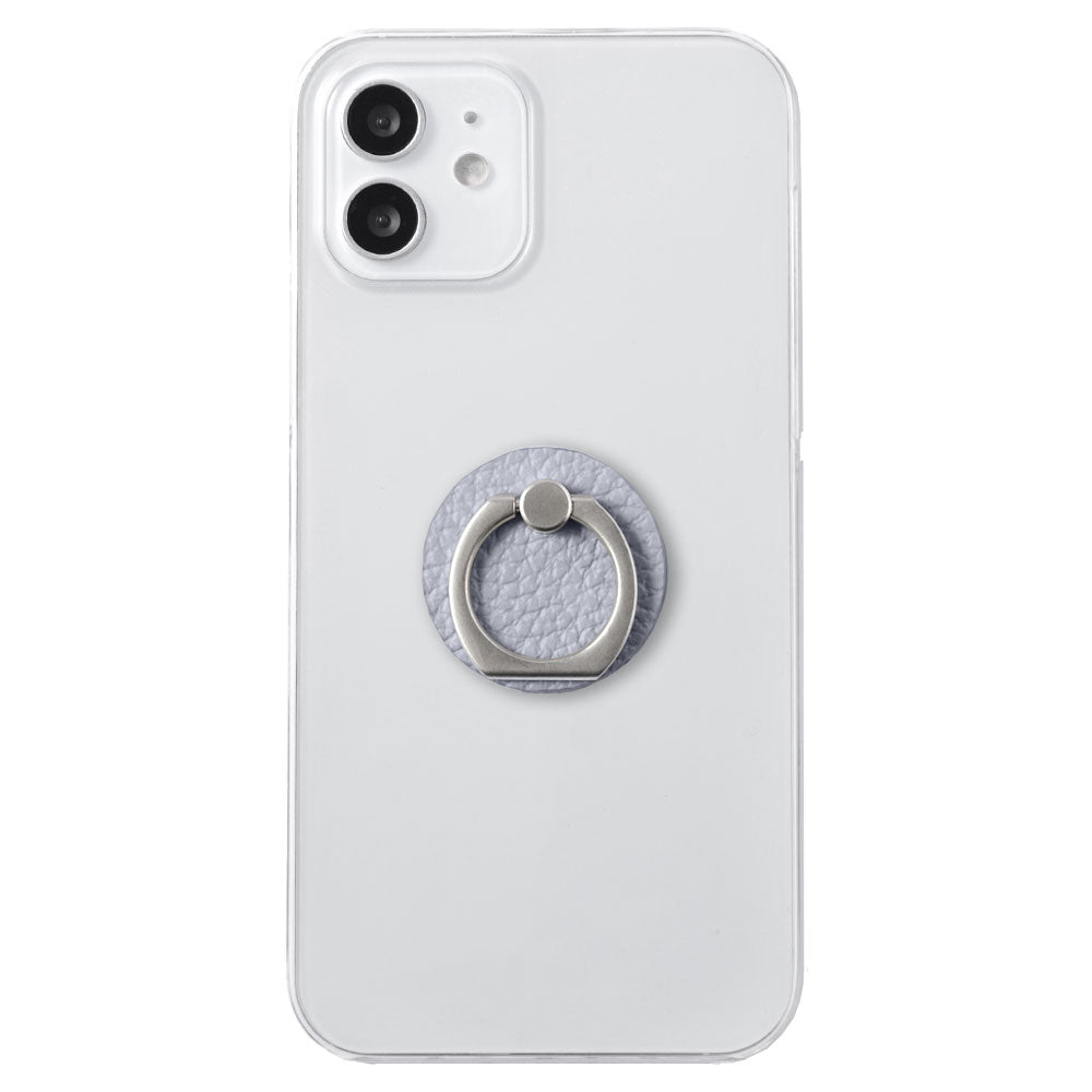 クリアケース 本革 32色 イタリアンシュリンクレザー スマホリング付き 背面ケース iPhoneシリーズ