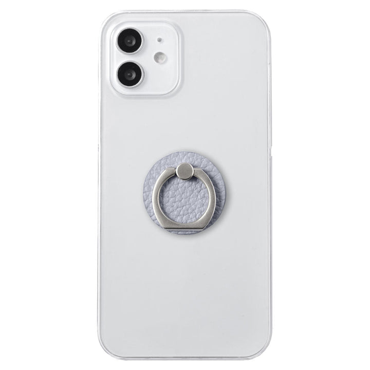 Clear Case Genuine Leather 32 Colors Italian Shrink Leather With Smartphone Ring Back Case
