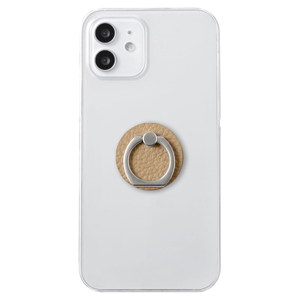 Clear case genuine leather 32 colors Italian shrink leather with smartphone ring back case AQUOS series