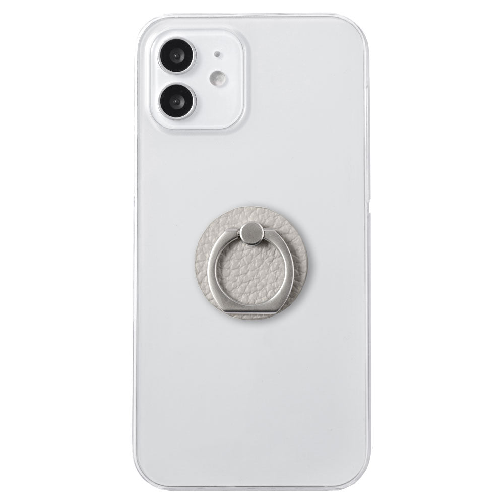 Clear case genuine leather 32 colors Italian shrink leather with smartphone ring back case AQUOS series