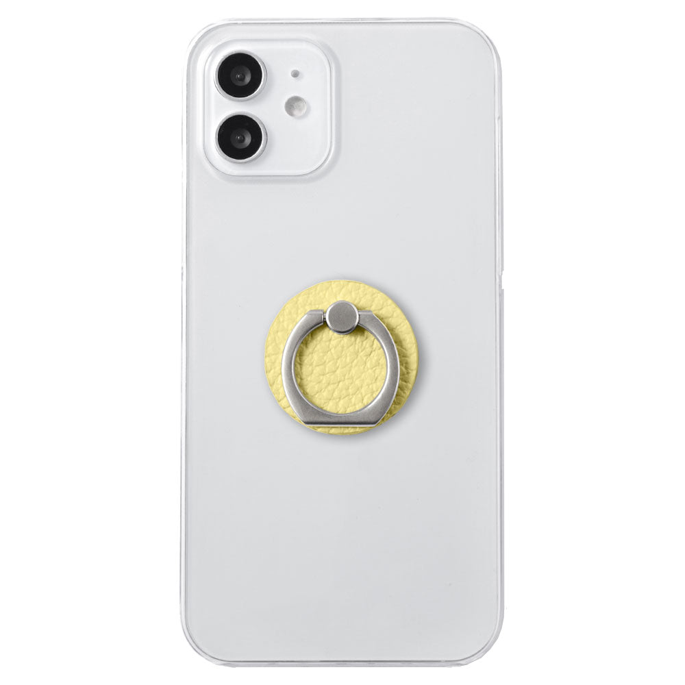 Clear case genuine leather 32 colors Italian shrink leather with smartphone ring back case AQUOS series